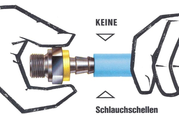 Abbildung: Montage ohne Schlauchschellen